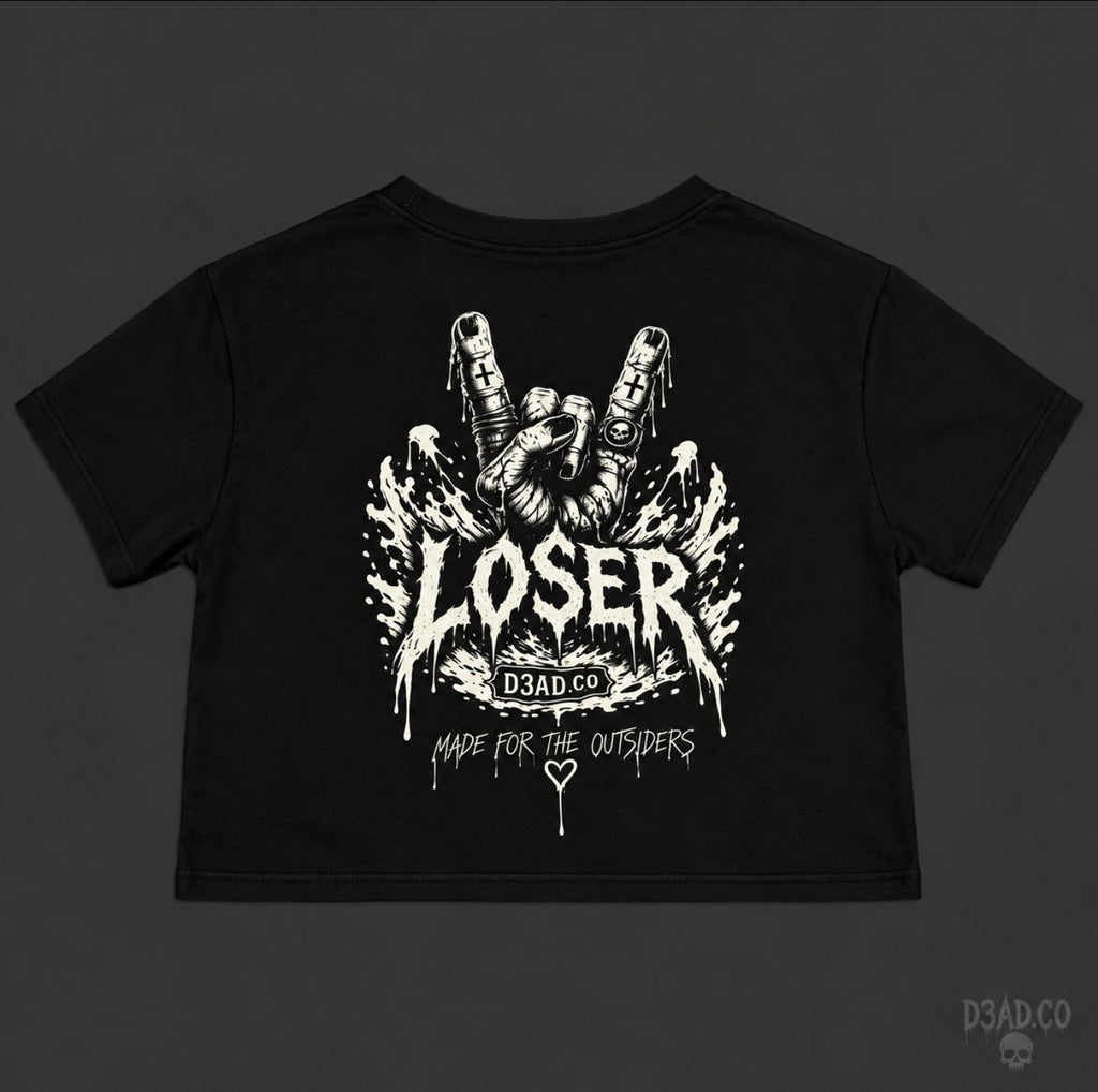 D3AD.CO Logo Crop Top “LOSER"