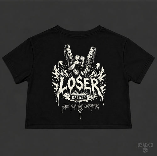 D3AD.CO Logo Crop Top “LOSER"